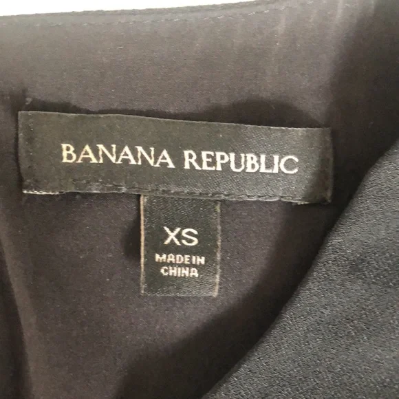 Banana Republic Fringe Crepe Blouse, black, XS - Picture 5 of 6